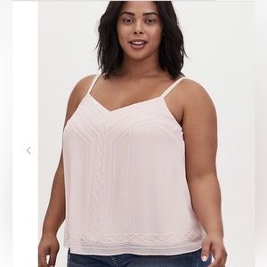 TORRID PALE PINK CHIFFON BEADED SOPHIE CAMI SZ 2 - NWT